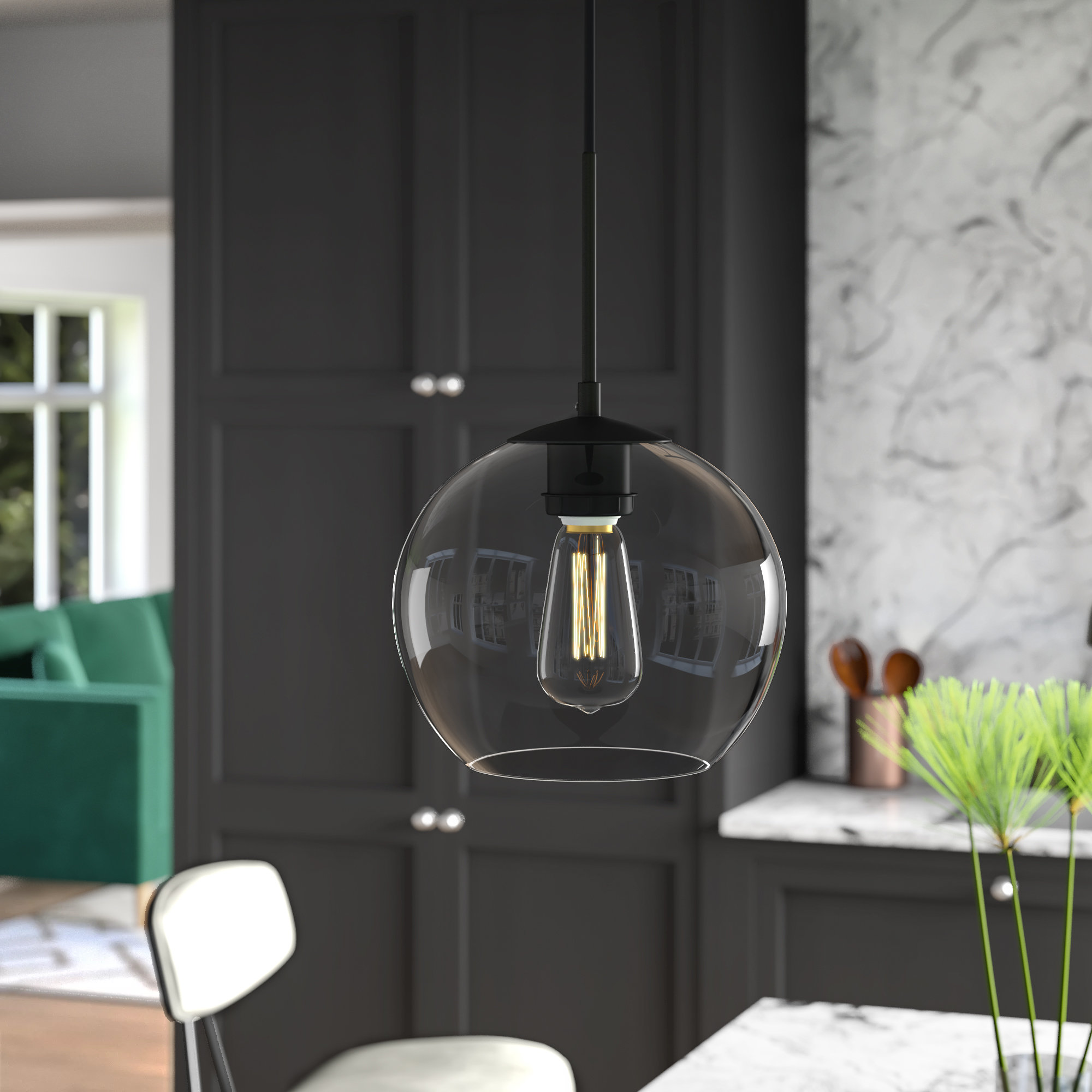 船好き電気スタンド&鏡 Mercury Row® Janna 1-Light Globe Pendant & Reviews | Wayfair